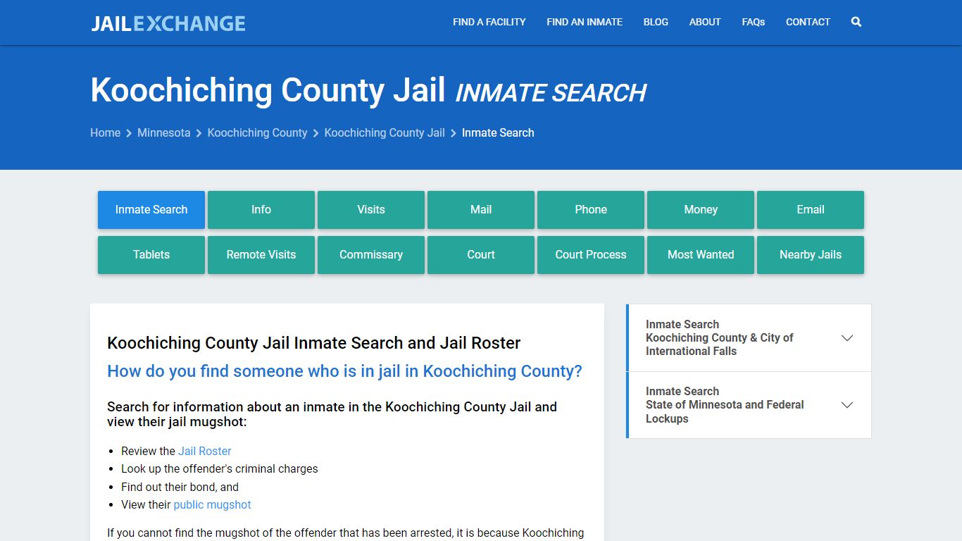 Koochiching County Jail Inmate Search - Jail Exchange
